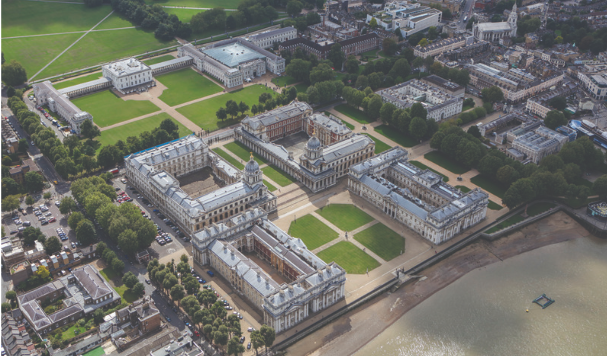 Drone view over Greenwich at Open House Festival